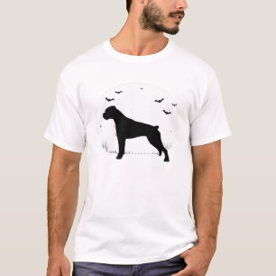 Camisa Clássica Silhueta de Lua de Halloween do Cã