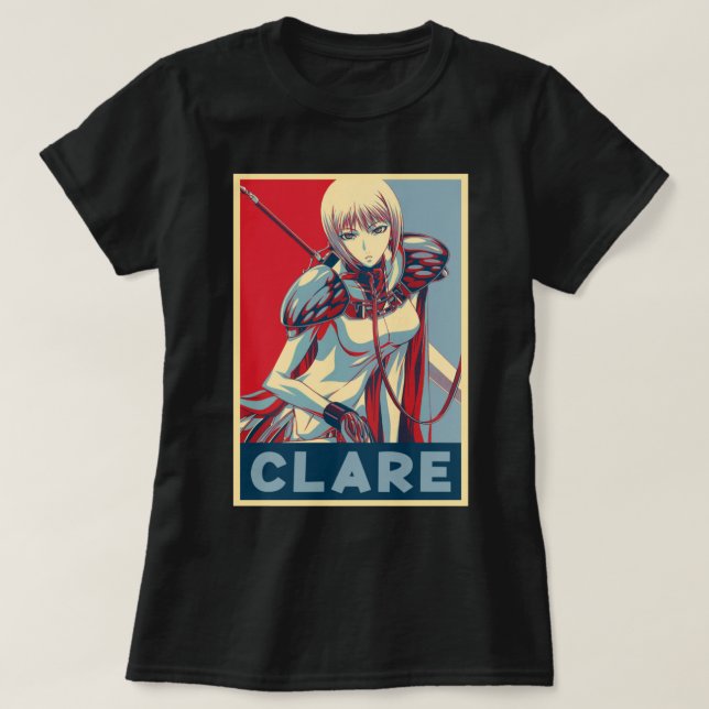 Camisa Claymore Anime Character Clare Art Clare T (Frente do Design)