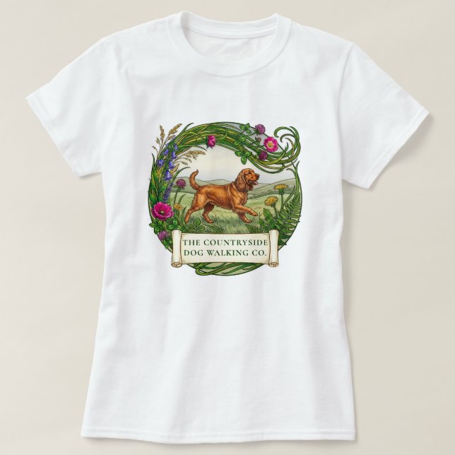 Camisa Cocker Spaniel Personalizada para Passeador (Frente do Design)