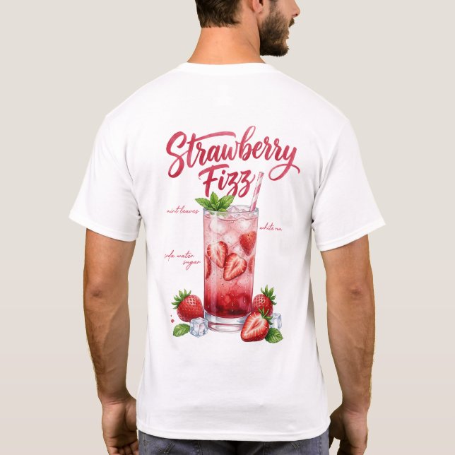 Camisa Cocktail Strawberry Fizz | Bebida de Morang (Verso)