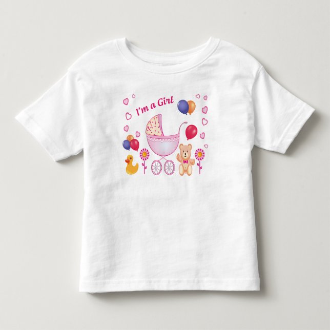 Camisa Colorida de Menina Pequena e Fofa (Frente)