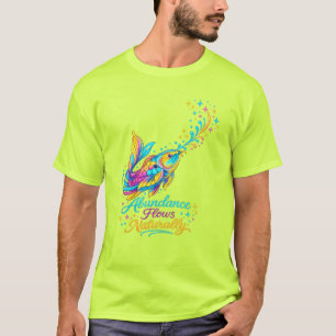 Camisa Colorida de Peixes Koi Abundância Flui Natu