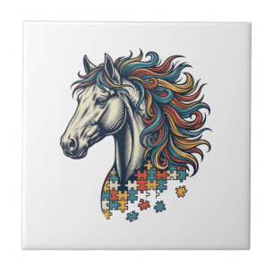 Camisa Colorida Peça de Cavalo Vintage Engraving T