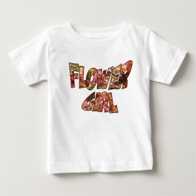 Camisa com Babado e Letreiro de Menina de Flores (Frente)
