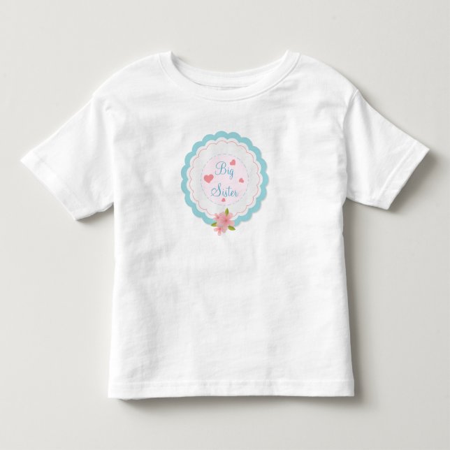 Camisa com babado para toddler fofa da irmã mais v (Frente)