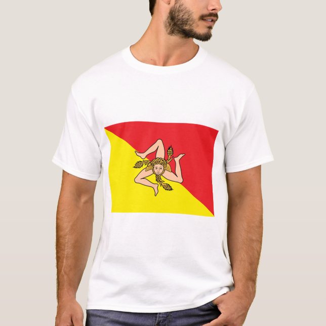 Camisa com bandeira da Sicília, Itália (Frente)