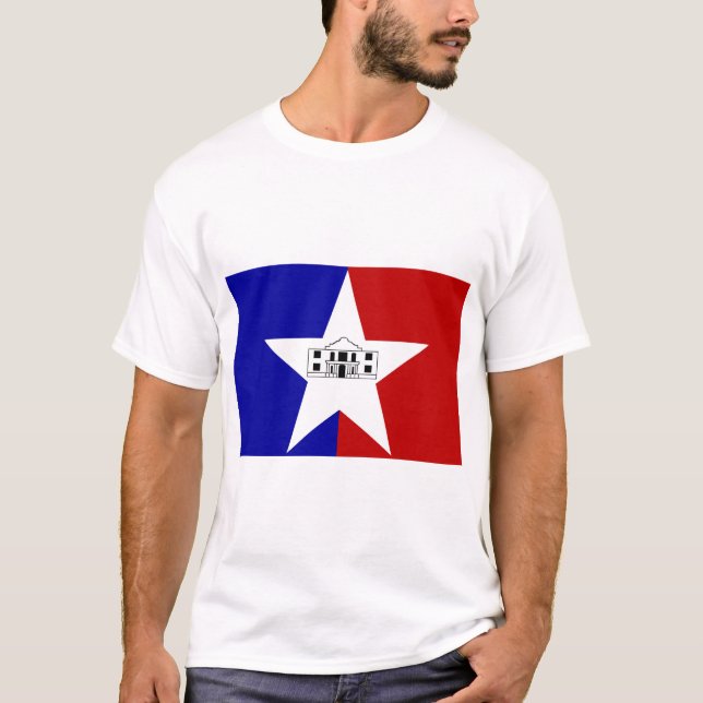 Camisa com bandeira de San Antonio City, Texas, EU (Frente)