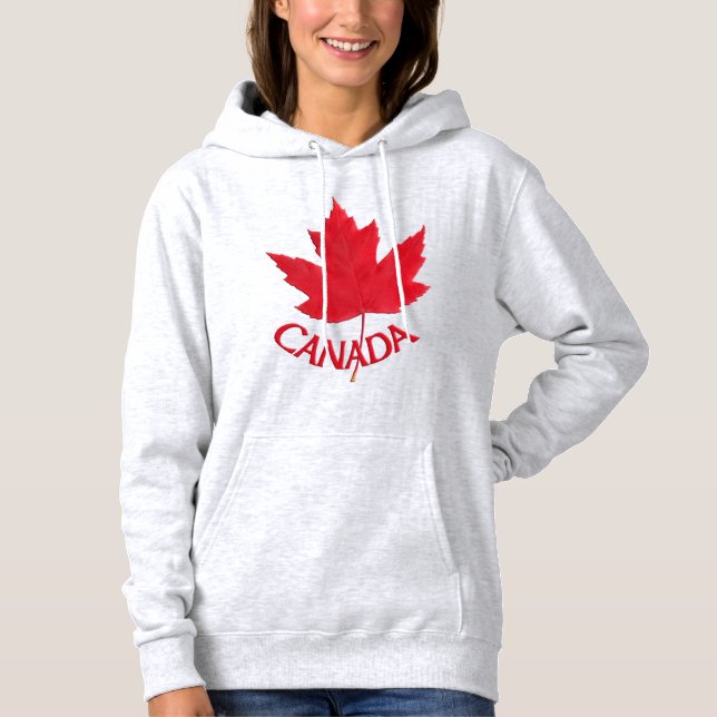 Camisa com Capuz Feminina Canada Maple Leaf (Frente)