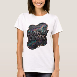 Camisa com Citação CAOTICA CUIDADOSA em Roxo Ousad