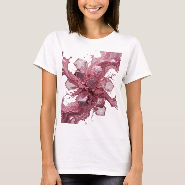 Camisa com Citação CRYSTAL FUSION Rosa Atraente (Frente)