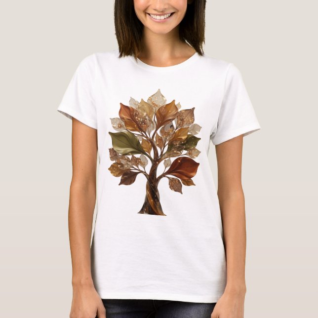 Camisa com Citação das FOLHAS BRILHANTES Prata Edg (Frente)