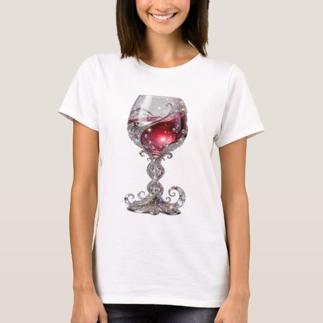 Camisa com Citação de COPO DE VINHO TINTO em Prata (Frente)