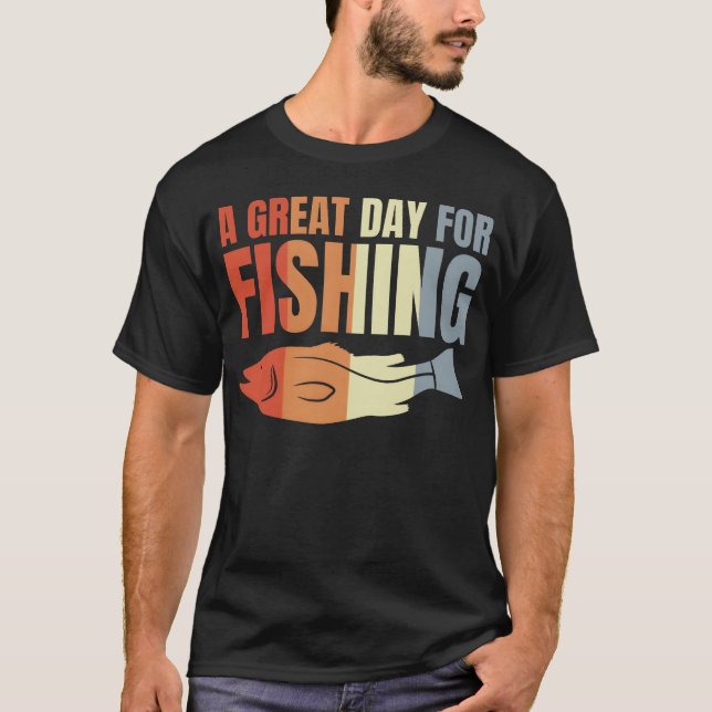 Camisa com citação de pesca retrô masculino (Frente)