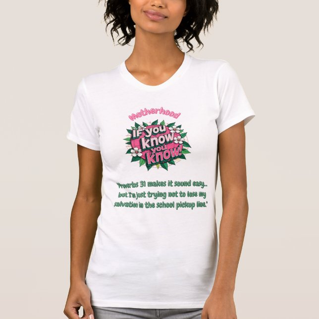 Camisa com citação engraçada de mãe cristã. (Frente)