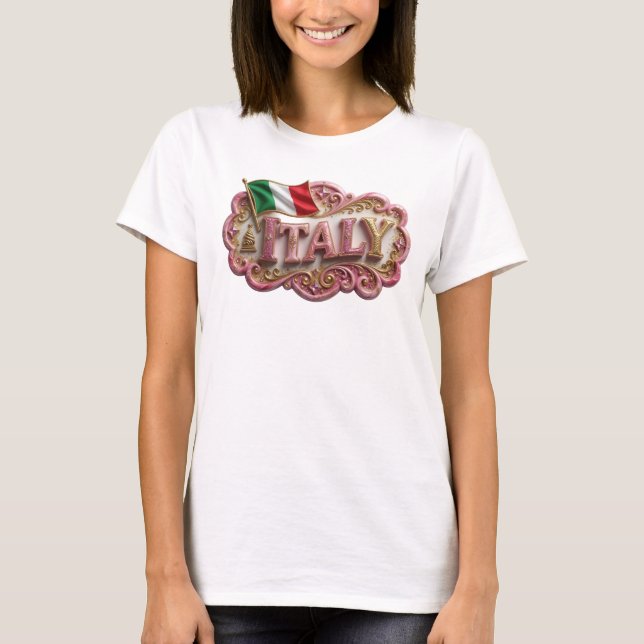 Camisa com Citação ITÁLIA em Ouro Bonito (Frente)