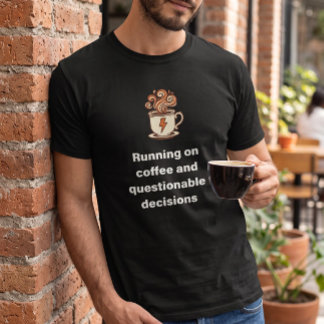 Camisa com Citação Sarcástica de Café para Homens 