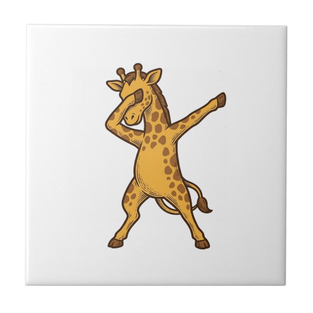 Camisa com Desenho de Girafa Dabbing Vintage_1 (Frente)