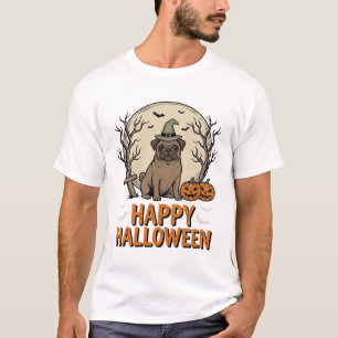 Camisa com desenho de pug de Halloween vintage com