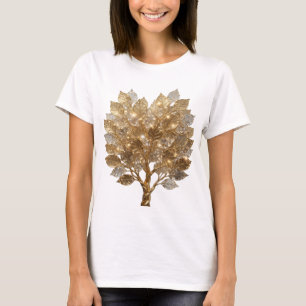Camisa com Design Árvore da Vida Dourada Prata Eng