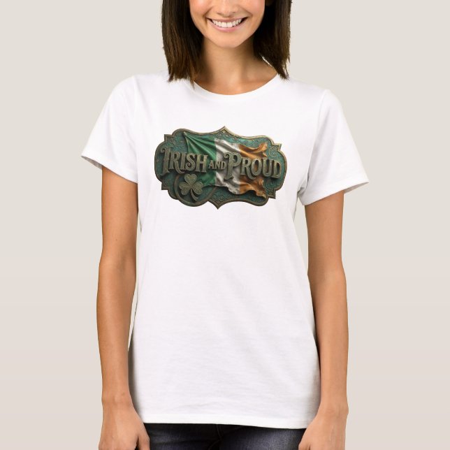 Camisa com Design Cativante OURO IRLANDESA E ORGUL (Frente)