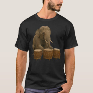 Camisa com design de elefante batendo