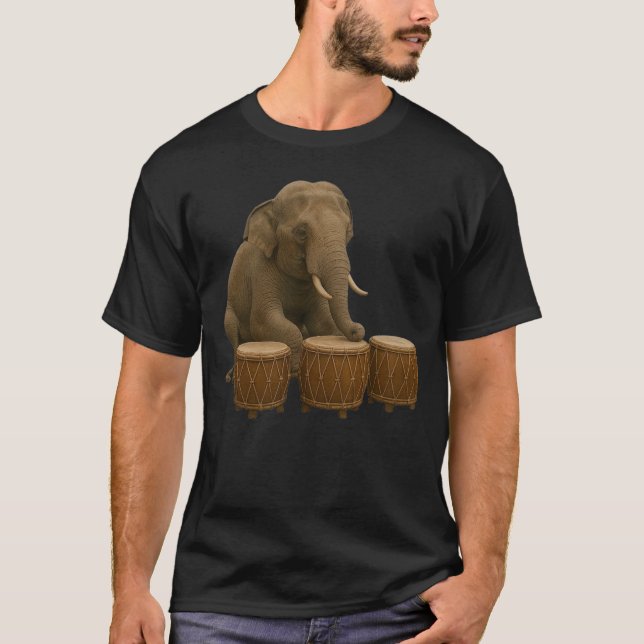 Camisa com design de elefante batendo (Frente)