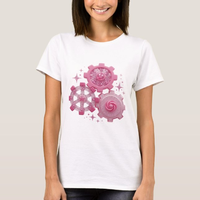Camisa com Design de Estrelas e Engrenagens Pratea (Frente)