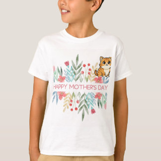 Camisa com design de gato e feliz dia das mães