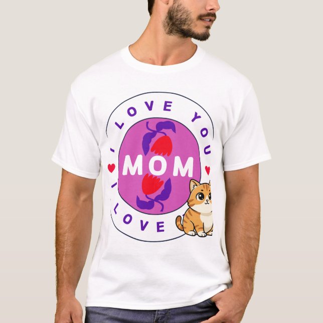 camisa com design de gato e mãe (Frente)