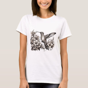 Camisa com design de pássaro fofo