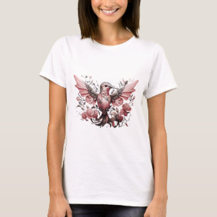 Camisa com design de pássaro fofo