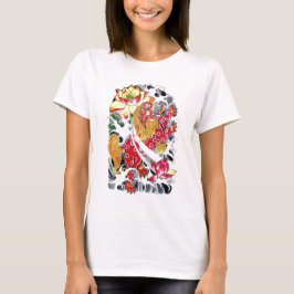 Camisa com design de tatuagem Foo & Lotus