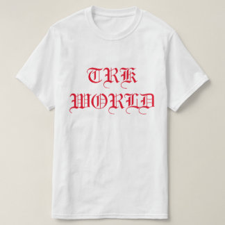 CAMISA COM DESIGN DE TEXTO T.R.K WORLD