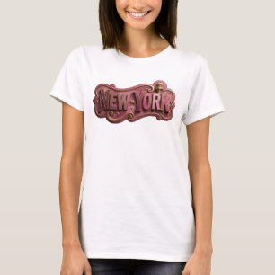Camisa com Design Dourado Divertido NEW YORK