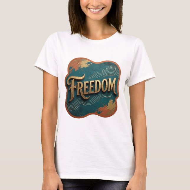 Camisa com Design Statement Gold FREEDOM (Frente)