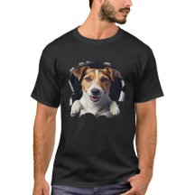 Camisa com Efeito de Papel Rasgado do Jack Russell