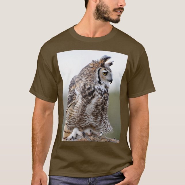 Camisa com Foto de Coruja-de-chifres (Frente)