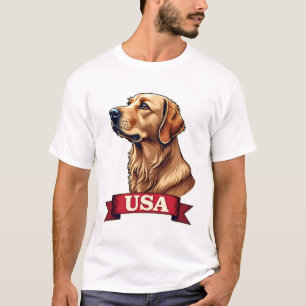 Camisa com Gravação de Cachorro Golden Retriever V