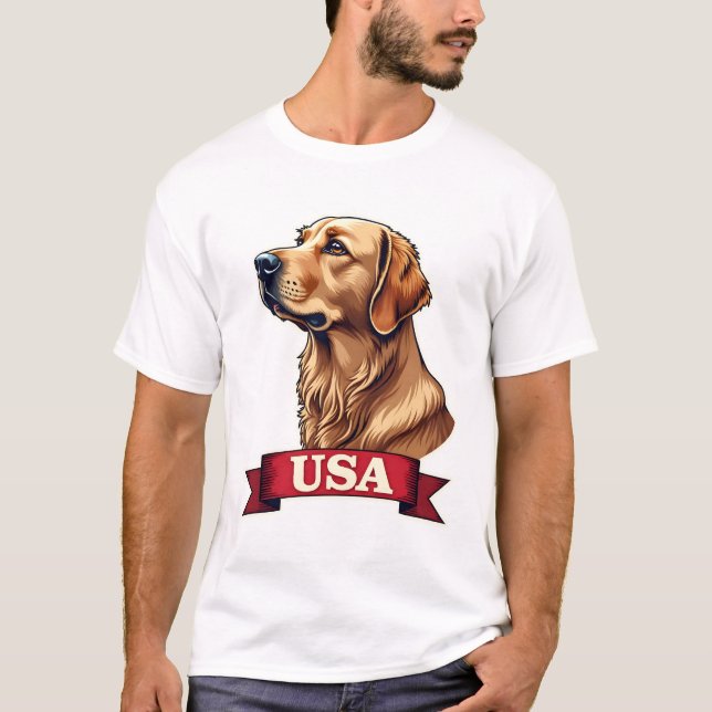 Camisa com Gravação de Cachorro Golden Retriever V (Frente)