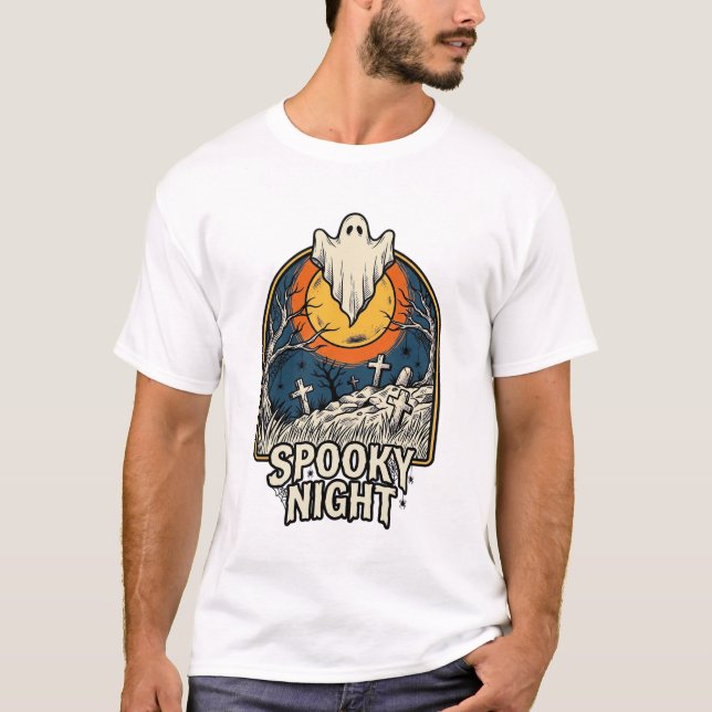 Camisa com Gravura de Cemitério de Fantasmas do Ha (Frente)