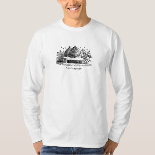 Camisa com imagem do vintage de uma colmeia