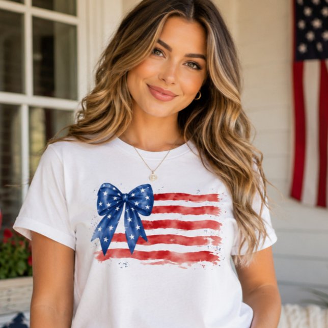 Camisa com Laço Patriótico Bandeira (Criador carregado)