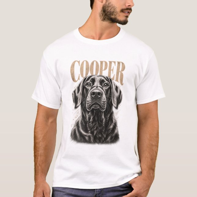 Camisa com Nome de Cachorro Personalizado, Retrato (Frente)