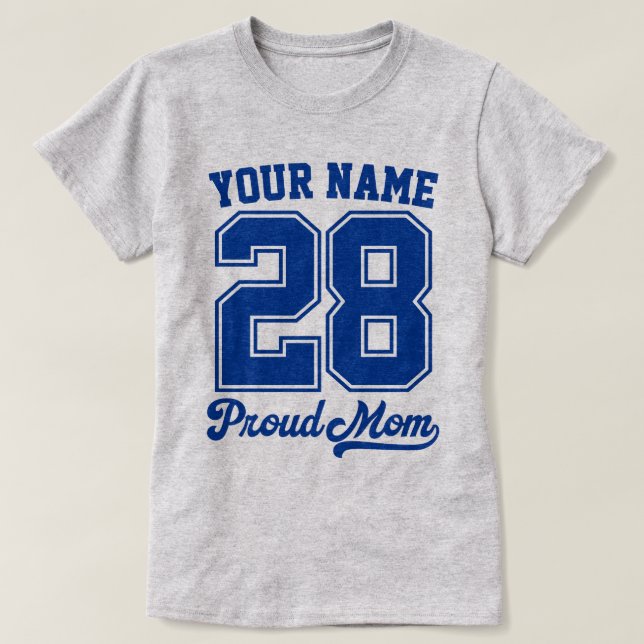 Camisa com Nome e Número Personalizado, Mãe Orgulh (Frente do Design)