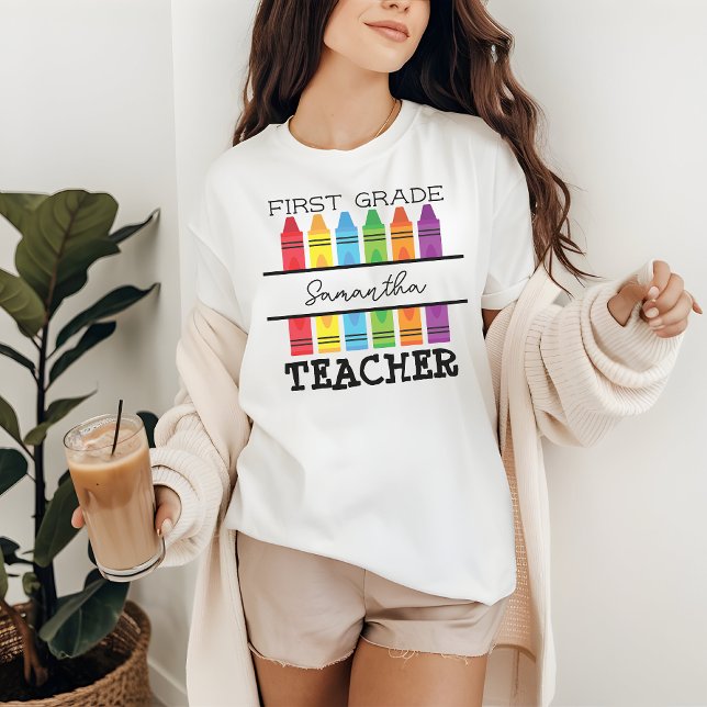 Camisa com Nome Personalizado de Presente para Pro (first grade shirt, second grade shirt, teacher shirt, custom teacher shirt, teacher gift, mom gift)