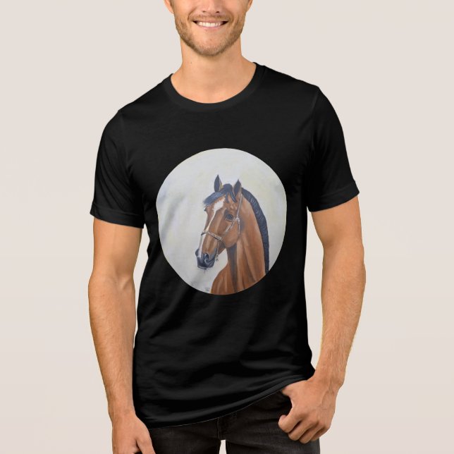 Camisa com retrato majestoso de cavalo (Frente)