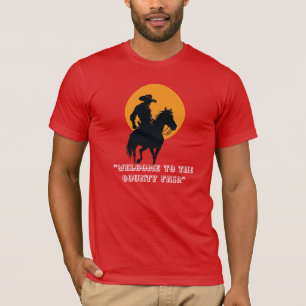 Camisa com Silhueta de Cowboy ao Pôr do Sol