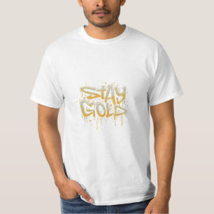 Camisa com slogan de "Fique Dourado".