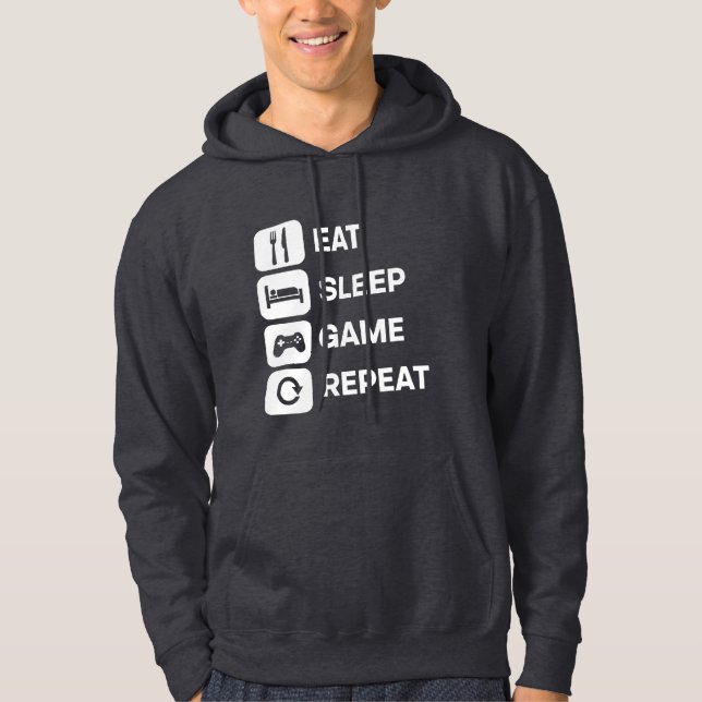 Camisa Coma Jogar Repita Presente Divertido para V (Frente)
