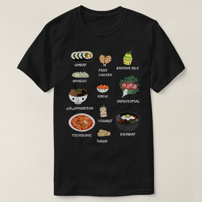 Camisa Comida Coreana, Bibimbap e Aesthe Coreano (Frente do Design)
